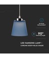 7W LED pendellamp / plafondlamp - Ø15cm, 4000K, blauwe kap, chromen behuizing, incl. lichtbron