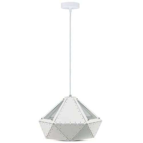 Pastel Prism witte hanglamp, E27 fitting - Ø31cm, metaal, 5 jaar garantie, zonder lichtbron