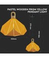 Suspension Pastel Wooden Prism, jaune - Douille E27, 320x270mm, max 60W, 5 ans de garantie