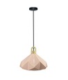 Suspension E27 Pastel Wooden Prism - Rose, Ø32 x 27 cm, sans source lumineuse
