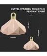 Suspension E27 Pastel Wooden Prism - Rose, Ø32 x 27 cm, sans source lumineuse