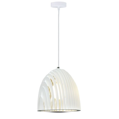 Witte Cone Prism hanglamp, E27 - Metaal, prismavormig, zonder lichtbron, Ø25cm