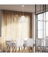 Suspension blanche Cone Prism, E27 - Métal, forme prisme, sans source lumineuse, Ø25cm
