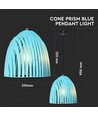 Suspension E27 Cone Prism - Bleu, métal, Ø25cm, sans source lumineuse