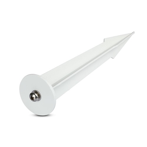 Ø60mm witte grondpen voor breedstraler - IP65, aluminium, 26,5cm hoogte