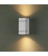 GU10 vierkante wandlamp met up/down licht - IP44 buiten, wit, roestvrij staal, zonder lichtbron