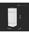 Applique murale carrée GU10 avec éclairage haut/bas - IP44 extérieur, blanc, acier inoxydable, sans source lumineuse