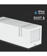 GU10 fyrkantig vägglampa med upp/ner ljus - IP44 utomhus, vit, rostfritt stål, utan ljuskälla