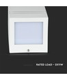 GU10 vierkante wandlamp met up/down licht - IP44 buiten, wit, roestvrij staal, zonder lichtbron