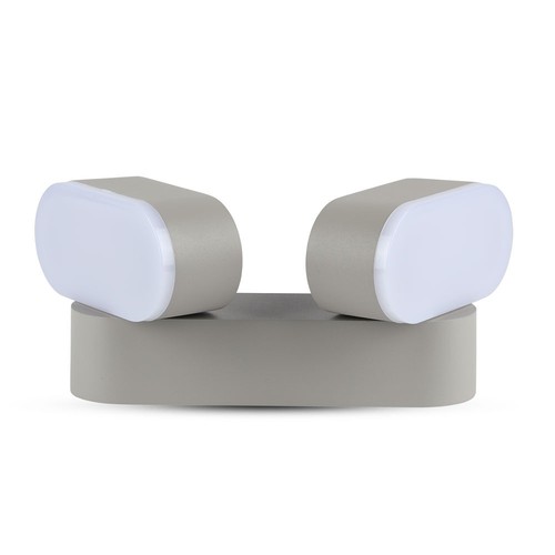 Applique murale double rotative 12W - IP65 extérieur, 2 têtes, gris, 3000K, 1320lm