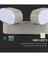 12W dobbel roterbar vegglampe - IP65 utendørs, 2 hoder, grå, 3000K, 1320lm