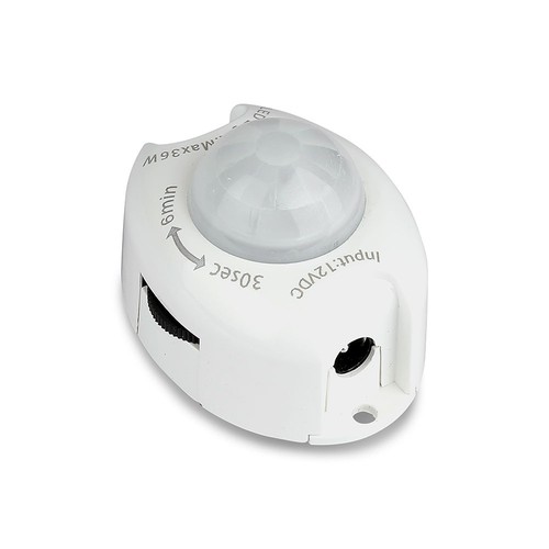 Détecteur de mouvement PIR sans fil pour rubans LED - 12V, max 36W, pour éclairage de lit, connecteur 2.1mm, garantie 3 ans