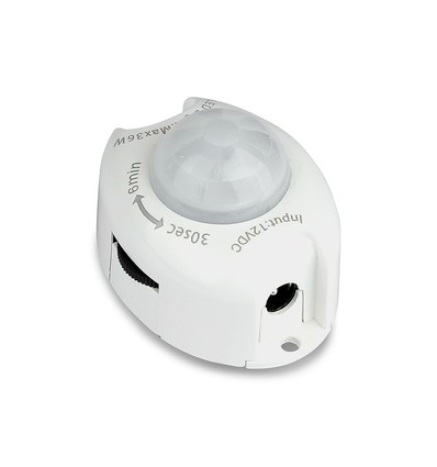 Détecteur de mouvement PIR sans fil pour rubans LED - 12V, max 36W, pour éclairage de lit, connecteur 2.1mm, garantie 3 ans