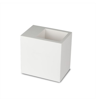 Spot en saillie G9 en plâtre, carré - Blanc, 10x10cm, sans source lumineuse