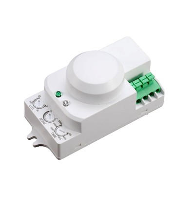 Microgolf bewegingssensor met manual override - 360°, 1-8m bereik, IP20, wit, max 300W LED