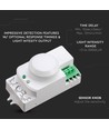 Détecteur de mouvement micro-ondes avec manual override - 360°, portée 1-8m, IP20, blanc, max 300W LED