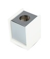 Spot en saillie GU10 carré en plâtre avec base chrome - 10x10cm, blanc/chrome, IP20 intérieur, sans source lumineuse