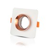 GU10/GU5.3 gips indbygningsspot - Firkantet, mat rosa guld, hvid gips, 10x10 cm