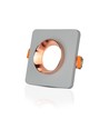 Spot encastrable GU10 carré en plâtre - Béton gris avec anneau or rose mat, IP20 intérieur, sans source lumineuse