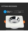 GU10 inbouwspot van gips - Wit/chroom, Gat: Ø8,0 cm, Afmeting: Ø10 cm, zonder lichtbron