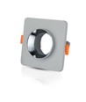 Vierkante inbouwspot van gips met chromen ring - Voor GU10 / GU5.3, grijs, 2 jaar garantie