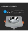 Spot encastrable carré en plâtre avec anneau chrome - Pour GU10 / GU5.3, gris, 2 ans de garantie