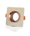 GU10 inbouwspot - Vierkant, Off-white met mat roségoud, IP20, zonder lichtbron