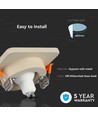 Spot encastrable GU10 - Carré, blanc cassé avec or rose mat, IP20, sans source lumineuse