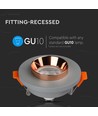 GU10 Grå Betong (inbyggd) med Matt Roséguld Botten-Rund