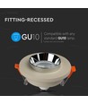 Spot encastrable GU10 en béton/métal - Rond, off-white avec base chrome, IP20 intérieur