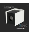 GU10 opbouwspot voor gips - Square, Pistol Black, vierkant, zonder lichtbron