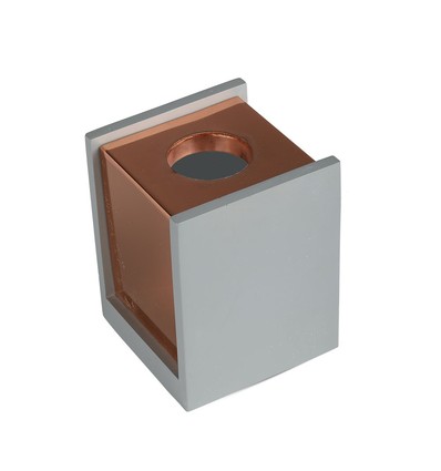 GU10 vierkante opbouwspot in beton/gips - Mat rosé goud, IP20 binnen, zonder lichtbron