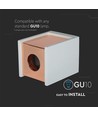 GU10 kvadratisk påbygningsspot i betong/gips - Matt rose gull, IP20 innendørs, uten lyskilde