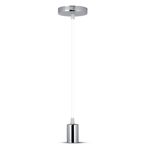 Douille de lampe V-Tac - Métal chromé, câble blanc, E27