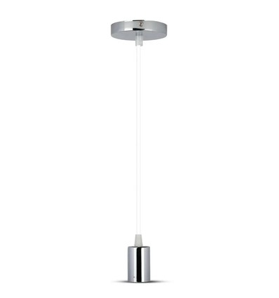 Douille de lampe V-Tac - Métal chromé, câble blanc, E27