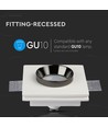 GU10 innbyggingsspot i hvit gips, kvadratisk - 100x100 mm, IP20 innendørs, 5 års garanti