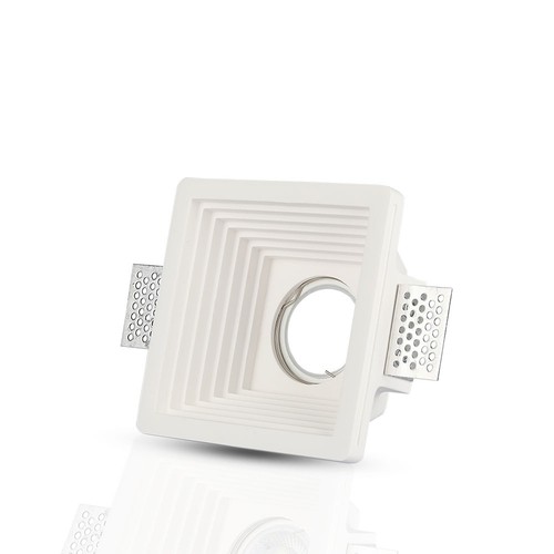 Spot encastrable en plâtre carré pour GU10 - Trou: 12,5 x 12,5 cm, blanc