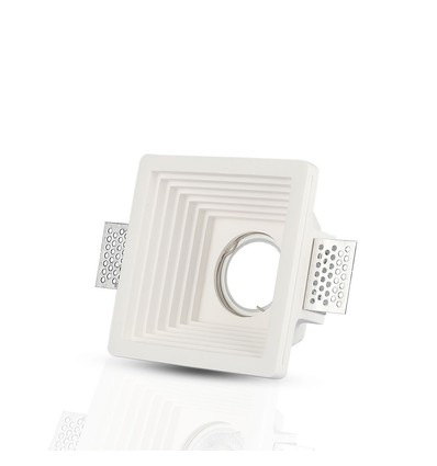Spot encastrable en plâtre carré pour GU10 - Trou: 12,5 x 12,5 cm, blanc
