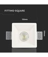 Spot encastrable en plâtre carré pour GU10 - Trou: 12,5 x 12,5 cm, blanc