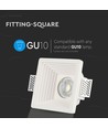 Spot encastrable en plâtre carré pour GU10 - Trou: 12,5 x 12,5 cm, blanc