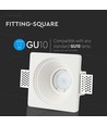 Spot encastrable en plâtre GU10 - Rond, blanc, trou Ø12,5 cm, IP20