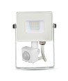 10W Lyskaster - PIR Sensor, Samsung Chip, 3000K, Hvitt Hus