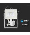Projecteur LED 10W avec capteur, blanc - LED Samsung, IP65, PIR