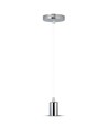 V-Tac lampfitting - Chroom metaal, witte kabel, E27