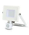 30W LED strålkastare med sensor, Samsung LED - IP65, vit, 3000K
