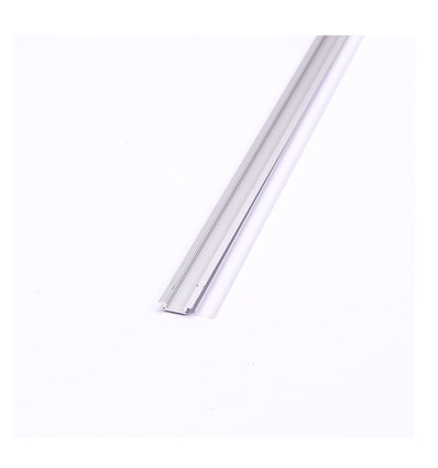 2m indbygningsprofil i aluminium - Inkl. mælkehvidt cover, sølv, indvendig bredde 12,4mm
