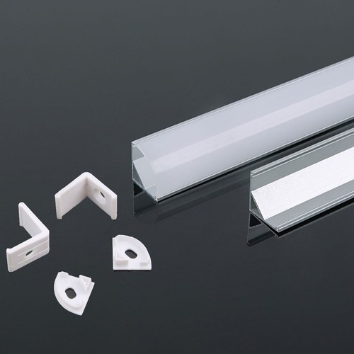 Profilé d'angle en aluminium 2m avec diffuseur - 15,8x15,8mm, aluminium