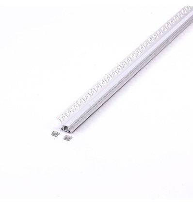 Profilé encastrable 2m pour placo, angle intérieur - Argent, avec diffuseur givré, pour rubans LED