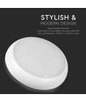 10W LED loftlampe med nødlys - IP65, Samsung LED chip, 3 timers batteritid, Ø32cm, bulkhead