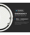 10W LED loftlampe med nødlys - IP65, Samsung LED chip, 3 timers batteritid, Ø32cm, bulkhead